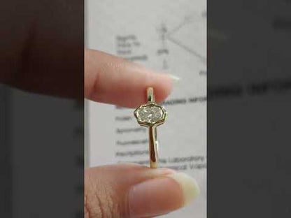 Oval Bezel Solitaire Ring Lab Grown Diamond Engagement Ring