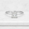 Princess Cut Lab Grown Diamond Solitaire Engagement Ring in White Gold