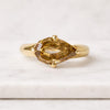 Champagne  Geo Cut Pear Lab Grown Diamond Solitaire Ring