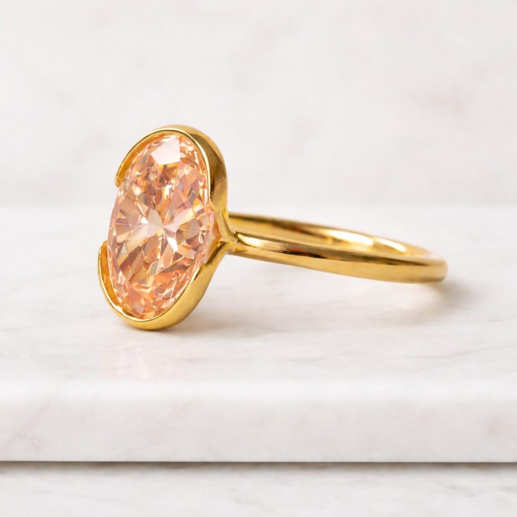 promise ring fashion ring unique ring dainty ring simple ring everyday ring gemstone jewelry oval crystal ring pink crystal ring chic ring trendy ring romantic ring artisan ring clean style ring