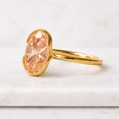 promise ring fashion ring unique ring dainty ring simple ring everyday ring gemstone jewelry oval crystal ring pink crystal ring chic ring trendy ring romantic ring artisan ring clean style ring