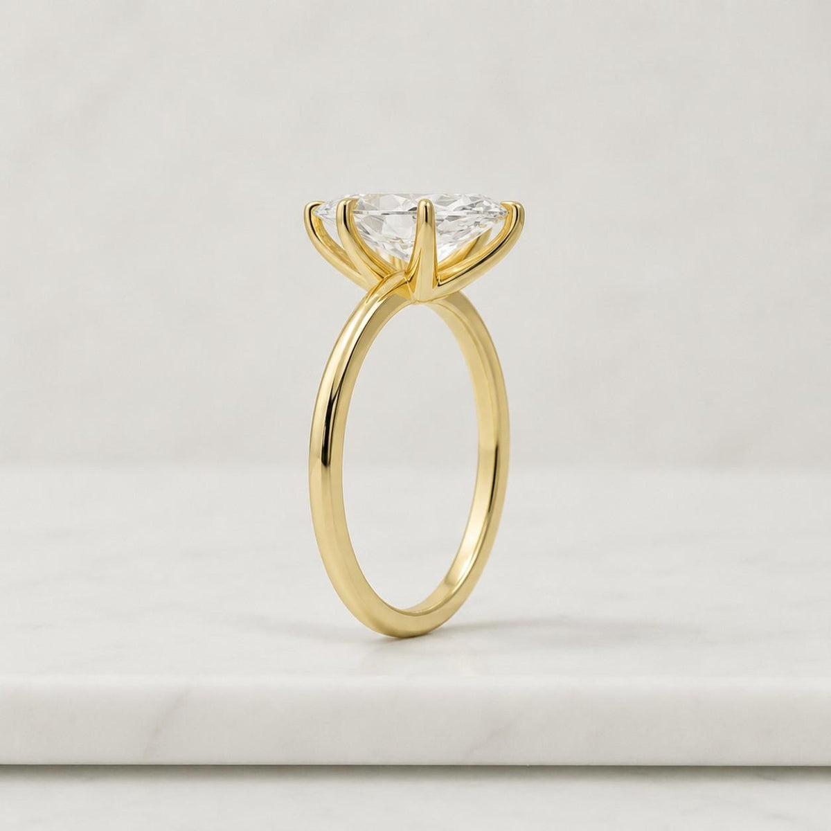 2.00 CT Marquise Lab Grown Diamond Engagement Ring 14K Gold, Igi Certified EF+ Color VS+ Solitaire Hidden Halo Ring, Bridal Jewelry Gift
