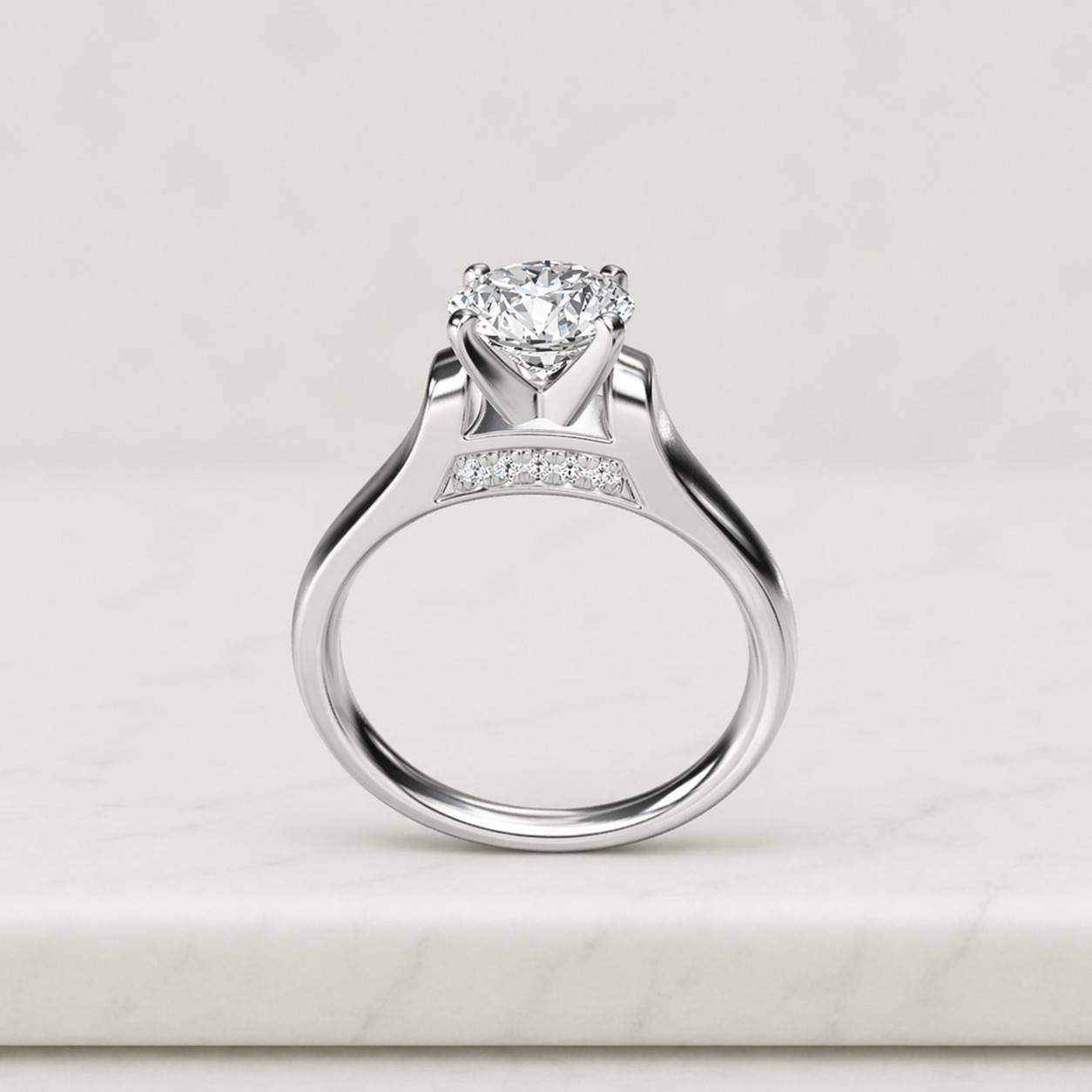 1.50 CT Round Moissanite Engagement Ring, 14k Yellow Gold Solitaire Ring, Anniversary Ring , Minimalist Bridal Ring, Handmade Solitaire Ring
