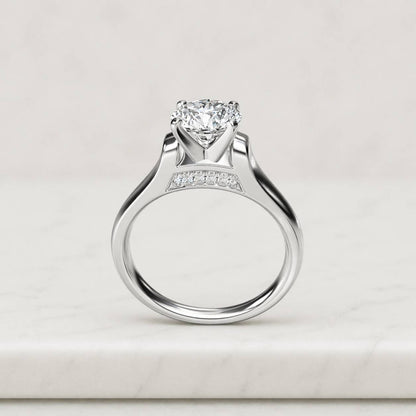 1.50 CT Round Moissanite Engagement Ring, 14k Yellow Gold Solitaire Ring, Anniversary Ring , Minimalist Bridal Ring, Handmade Solitaire Ring
