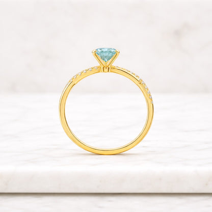 2.5 CT Oval Cut Moissanite Engagement Ring, Twisted Pave Band Ring, Oval Moissanite Ring, Solitaire Promise Ring, Gold Bridal Ring