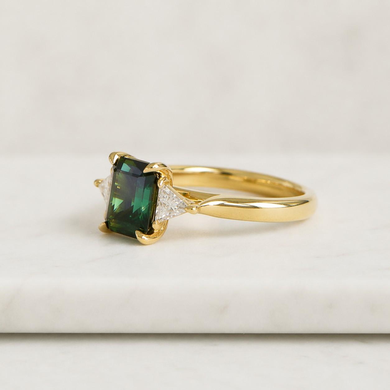proposal jewelry gemstone engagement green engagement ring dark gemstone ring rectangular gemstone ring