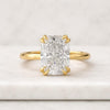 Elongated Cushion Cut Lab Grown Diamond Hidden Halo Engagement Ring