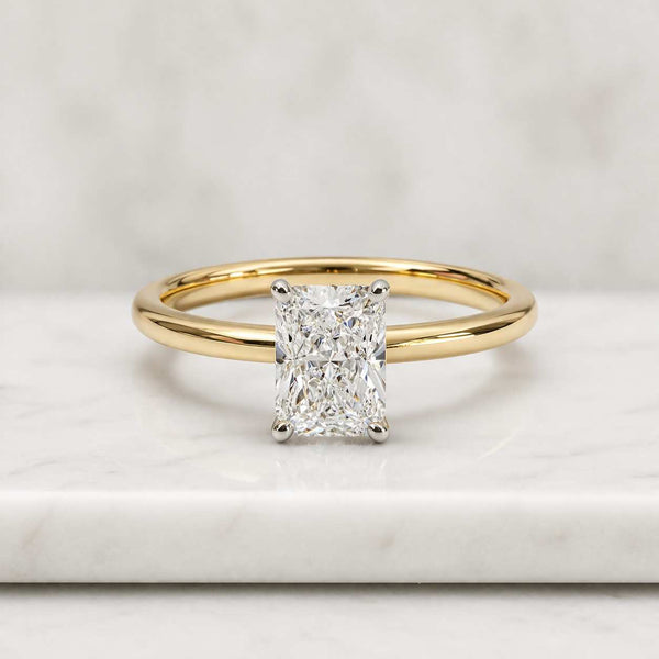 Radiant Cut Moissanite Engagement Ring, Solitaire Diamond Ring, 14K Gold Radiant Wedding Ring, Proposal Gift For Her
