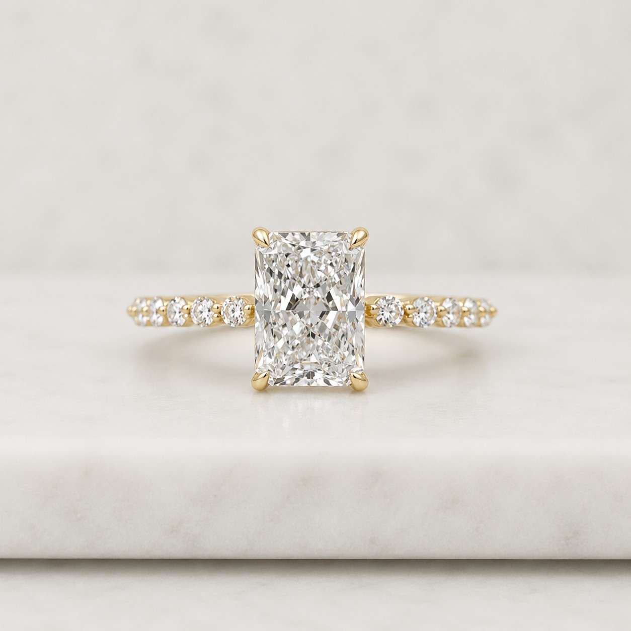 radiant cut ring solitaire ring pave ring engagement ring promise ring bridal ring wedding ring