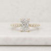 Radiant Cut Lab Grown Diamond Hidden Halo Pave Engagement Ring