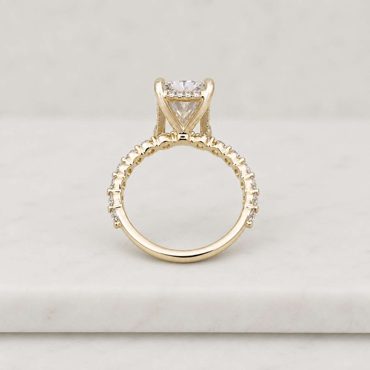 radiant diamond ring radiant engagement ring rectangle ring four prong ring micro pave ring