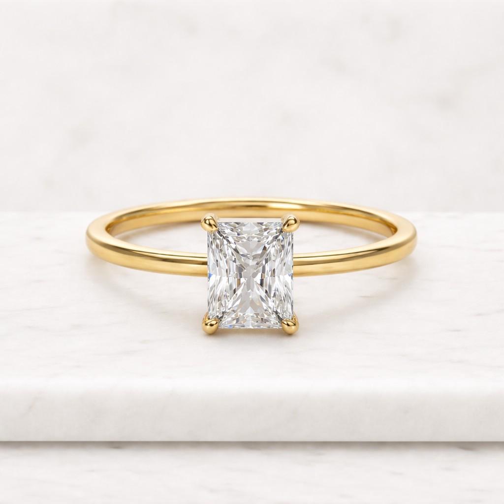 2 CT Radiant Cut Moissanite Ring, Radiant Cut Engagement Ring, Radiant Solitaire Ring 2ct Radiant Cut Solitaire Engagement Ring Promise Ring
