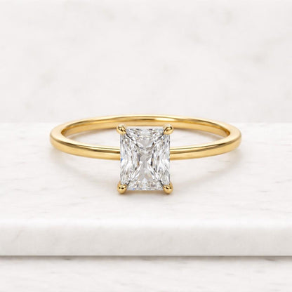 2 CT Radiant Cut Moissanite Ring, Radiant Cut Engagement Ring, Radiant Solitaire Ring 2ct Radiant Cut Solitaire Engagement Ring Promise Ring

