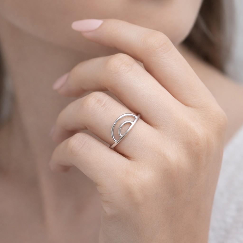 rainbow band arch band geometric band curved band minimalist band open circle ring double curve ring contour jewelry arc jewelry modern jewelry simple jewelry