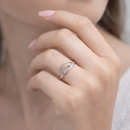 rainbow band arch band geometric band curved band minimalist band open circle ring double curve ring contour jewelry arc jewelry modern jewelry simple jewelry