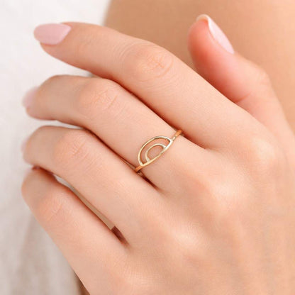 rainbow ring arch ring open arch ring geometric ring minimalist ring thin band ring stackable ring gold arch ring double arch ring contour ring curve ring modern ring simple ring dainty ring women ring