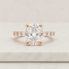 Cushion Cut Lab Grown Diamond Engagement Ring With Pave Band