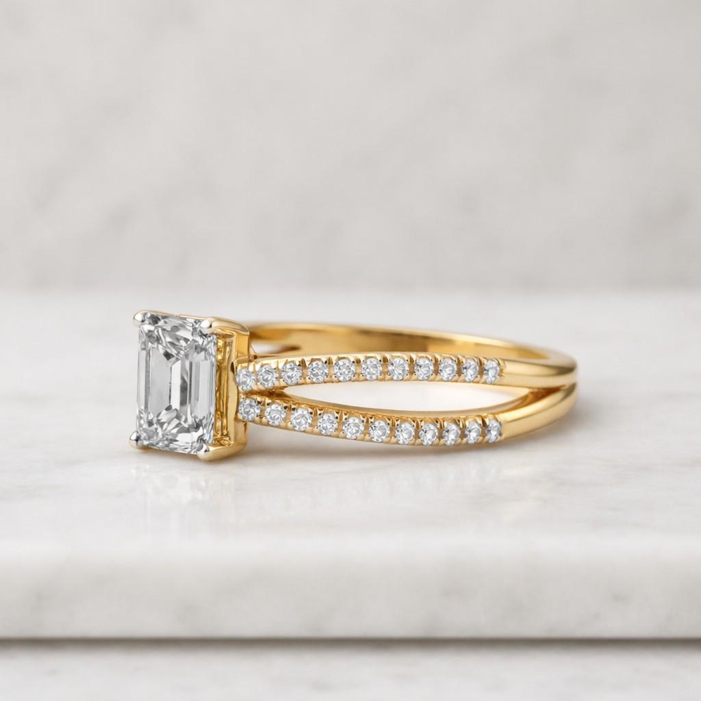 rectangle stone engagement ring promise ring wedding ring stacked ring open shank ring double band ring designer ring handmade ring classic ring unique ring modern ring