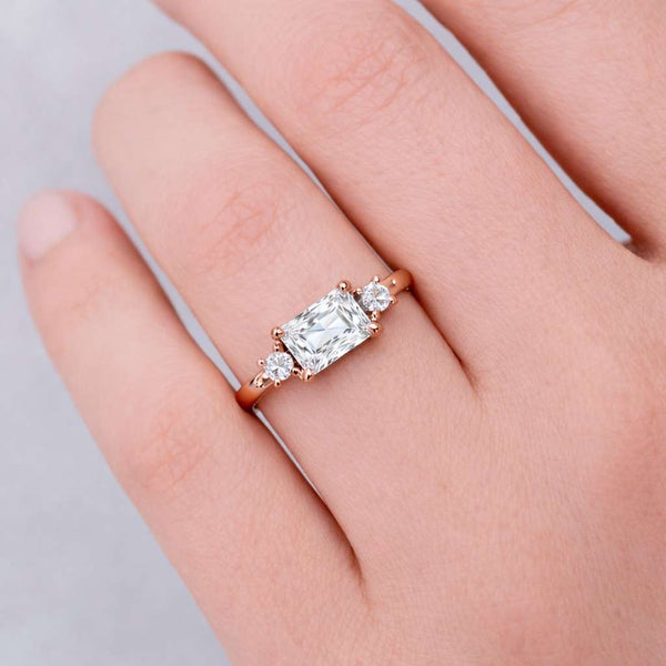 rectangle stone ring side stone ring modern ring simple ring everyday ring luxury ring custom ring unique ring