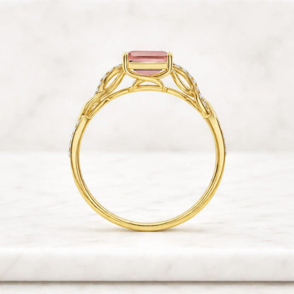rectangular ring blush stone ring woven band ring rope band ring cocktail ring fashion ring feminine ring delicate ring artisan ring designer ring luxury ring gift ring