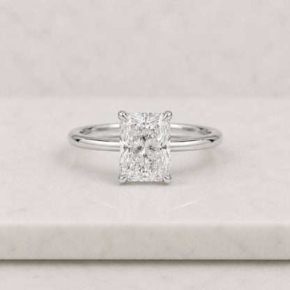 Radiant Cut Lab Grown Diamond Solitaire Engagement Ring, 14k Gold IGI Certified Anniversary Gift
