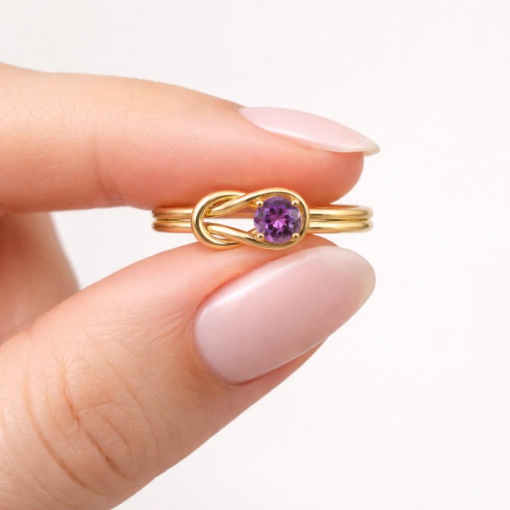 refined ring ring design infinity style knot design purple gemstone luxury jewelry bridal ring unique jewelry classic jewelry trendy jewelry ring lover gift idea ring collection small ring