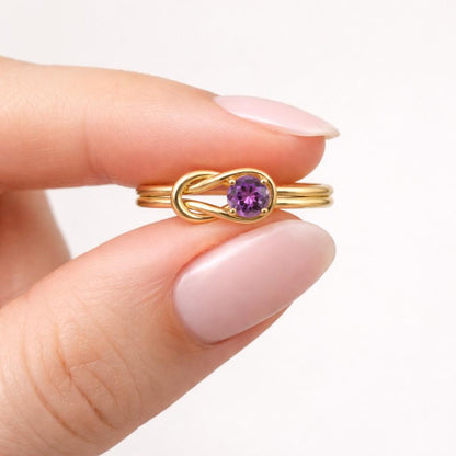 refined ring ring design infinity style knot design purple gemstone luxury jewelry bridal ring unique jewelry classic jewelry trendy jewelry ring lover gift idea ring collection small ring