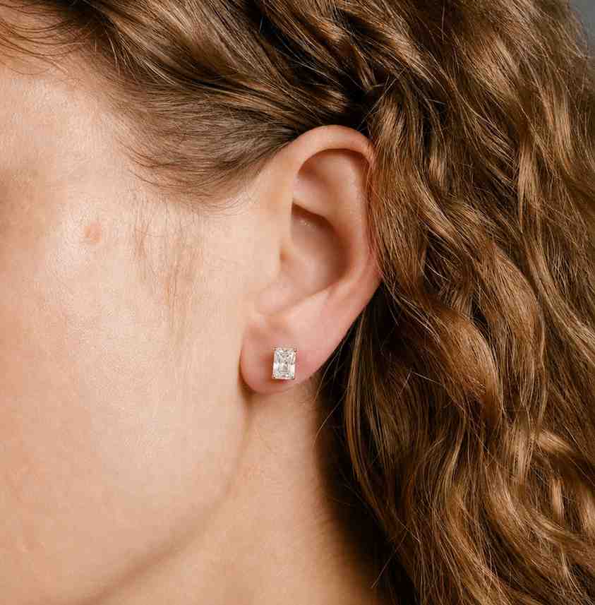4.00 ct radiant cut lab grown diamond 14k white gold earrings for women | igl certified
