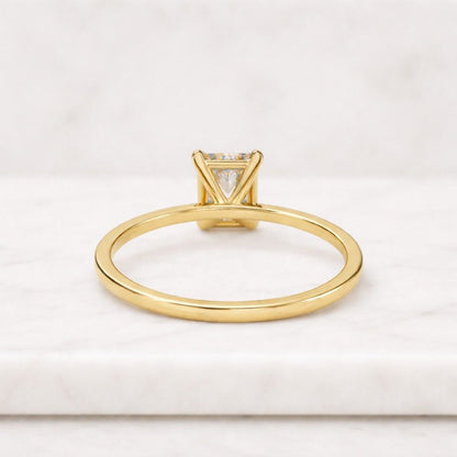 Radiant Cut 1 carat D Color VVS1 Clarity IGI Certified Elongated Radiant Cut Lab Grown Diamond Solitaire Engagement Ring 14k Gold