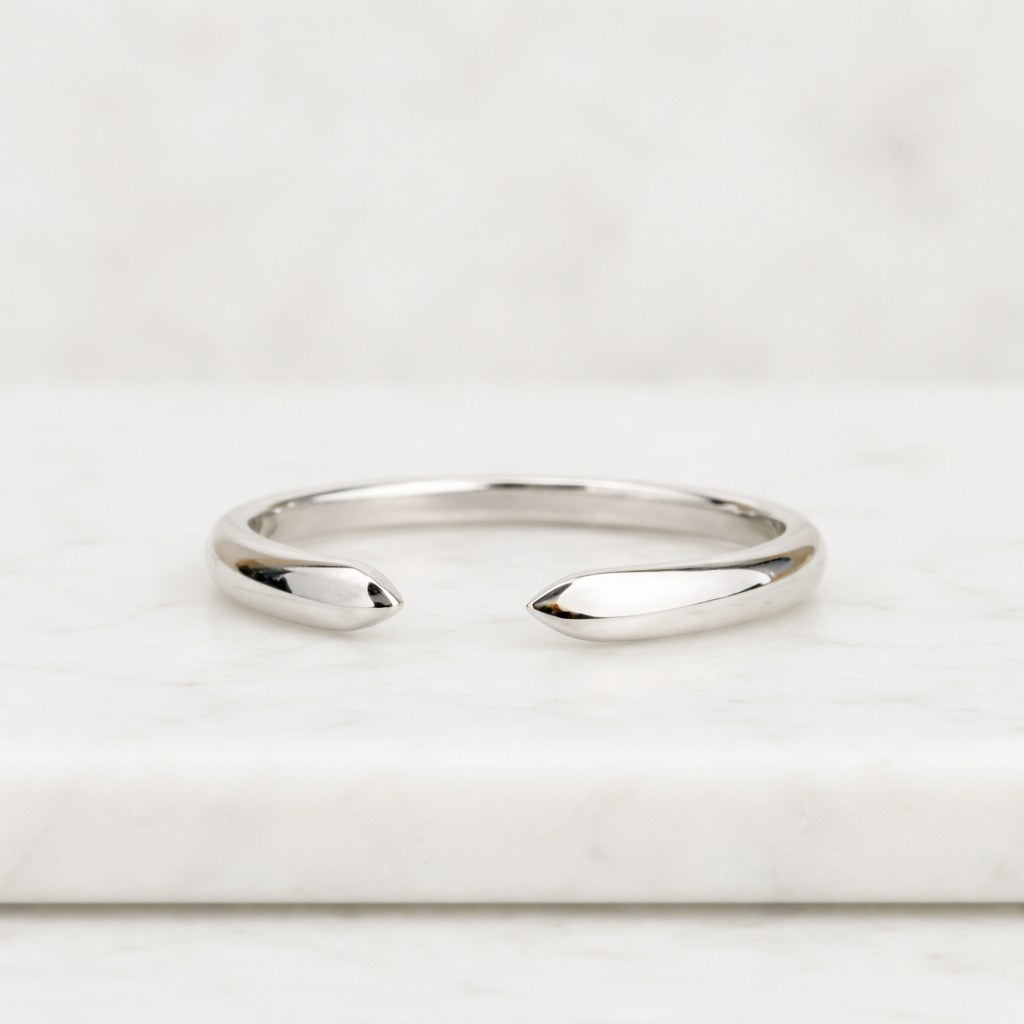 custom open gap stacking ring marquise round diamond stackable ring engagement matching ring for her dainty diamond ring anniversary gift