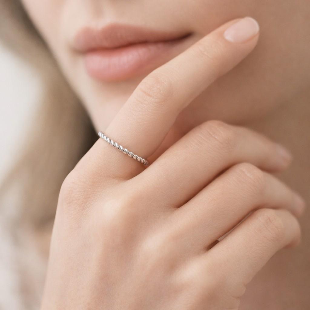 rope band twisted band silver band thin band stack ring layering ring minimalist band dainty band simple band everyday band modern band womens band spiral band