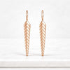 Rose Gold Chevron Drop Earrings in Solid 14K Gold