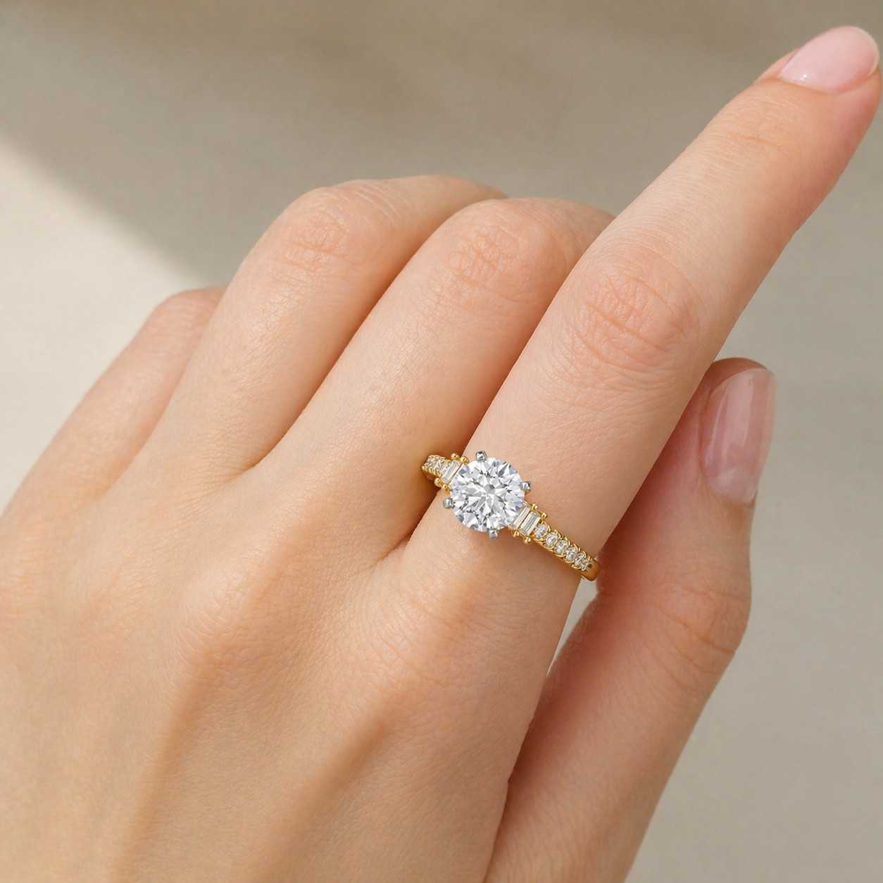 1.5ct Moissanite Round Cut Pave Band 14k Gold Engagement Anniversary Fine Jewelry
