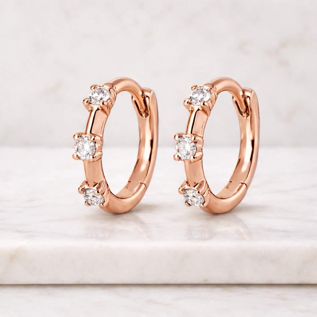rose gold hoop earrings crystal hoop earrings tiny hoop earrings huggie earrings small hoop earrings dainty hoop earrings