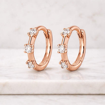 rose gold hoop earrings crystal hoop earrings tiny hoop earrings huggie earrings small hoop earrings dainty hoop earrings