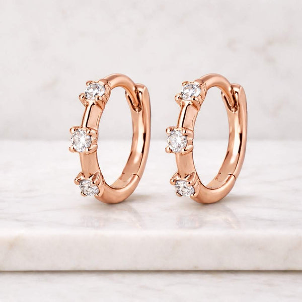 rose gold hoop earrings crystal hoop earrings tiny hoop earrings huggie earrings small hoop earrings dainty hoop earrings