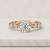 Round Cut Lab Grown Diamond Engagement Ring With Diamond Band