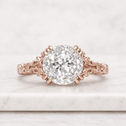 14k Solid Gold 0.25ct E, VVS2 Dainty Round Lab Grown Diamond Promise Ring, Unique Design Ring, Diamond Engagement Ring, Perfect gift for her