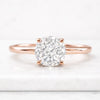 Round Portuguese Cut Lab Grown Diamond Engagement Ring in 14K Gold