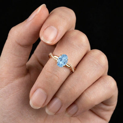 IGI Certified Lab Grown Engagement Ring, Oval Twisted Band, Wedding Ring, Anniversary/ Mom Gift