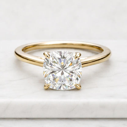 1.50 CT Round Cut Moissanite Solitaire Engagement Ring, 6 Prong Round Cut Moissanite Wedding Ring, 14k Solid Yellow Gold Anniversary Ring
