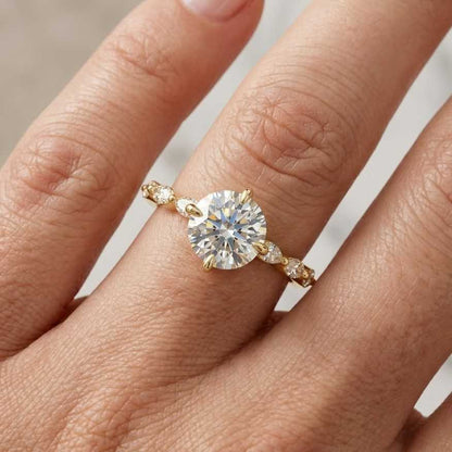 round cut ring leaf ring marquise accent ring side stone ring twig ring nature ring floral ring vine ring gold solitaire slim ring bridal set wedding band matching ring handmade jewelry