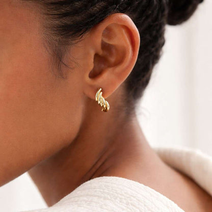 Braided Luxe Huggie Earrings, 14k gold plated, Nickel-free hypoallergenic for sensitive skin | Gift-Ready
