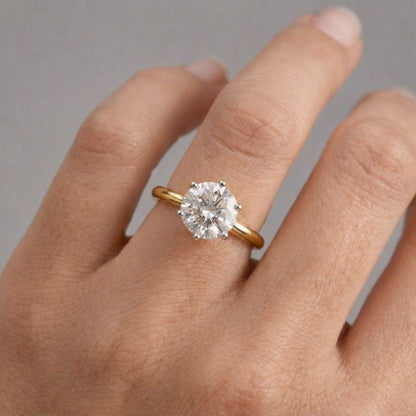 Round 2.60tcw Lab Diamond Engagement Ring | 2.50ct Center | Custom Gold or Platinum | IGI Certified
