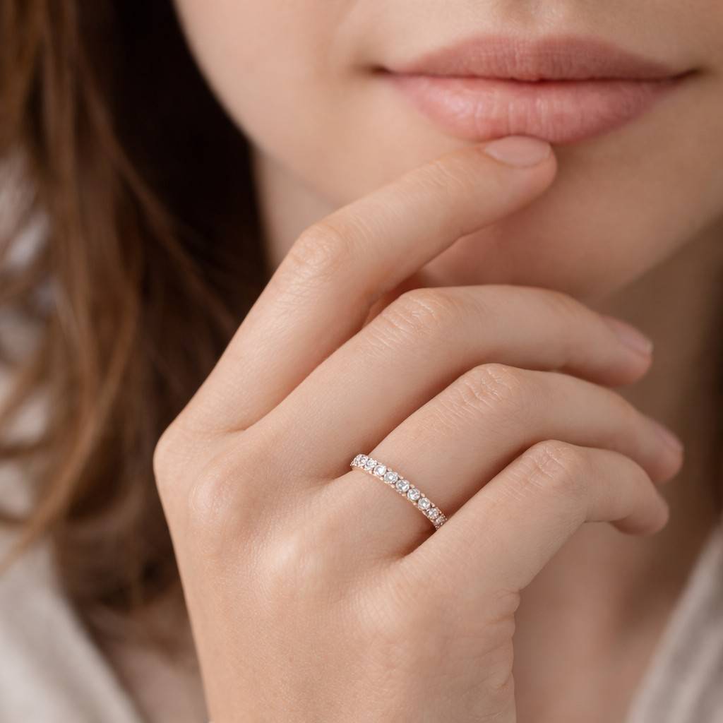 2.0mm full petite 0.81 ct. diamond eternity band - 14k/18k white, yellow, rose gold and platinum 950, classic natural diamond eternity band
