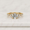 Round Cut Lab Grown Diamond Cluster Engagement Ring