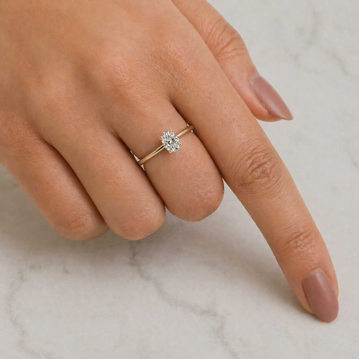 3.0 Ct Oval Cut Lab Grown Diamond Ring, CVD Diamond Engagement Ring, 14K Yellow Gold Solitaire Ring, Minimalist Bridal Jewelry