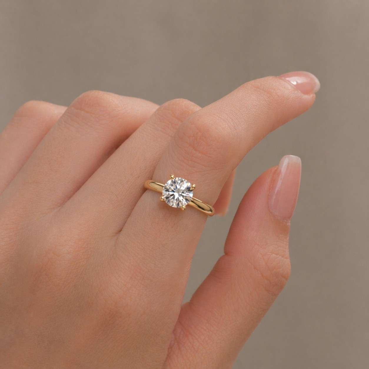sterling silver moissanite engagement ring, round solitaire promise ring
