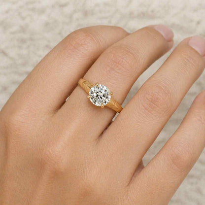 2.0 Carat Round Brilliant Lab Diamond Solitaire Engagement Ring, 14k Gold E/F VVS2/VS1
