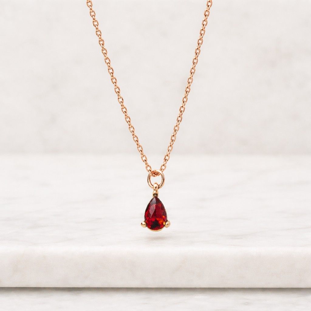 ruby necklace pear necklace red gemstone necklace gold pendant necklace dainty necklace tiny pendant necklace minimalist necklace solitaire necklace drop necklace